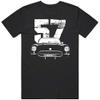 1957 Chevy Corvette with Year Silhouette T Shirt M Black view 1