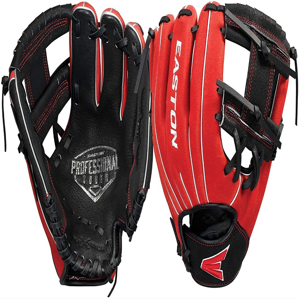 Easton | PROFESSIONAL YOUTH Baseball Glove | 10" | RHT | Black/Red | I Web | PY10BR