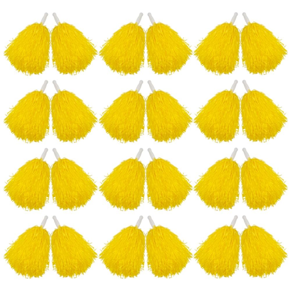 Hooshing 12PCS Cheerleading Pom Poms Yellow Plastic Cheer Pom Poms with Handles for Team Spirit Sports Party Dance