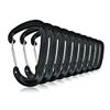 10 PCS D Ring Carabiner Clips,12KN Aluminium Alloy Carabiners Camping(Black) view 1