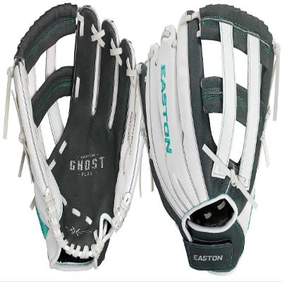 Easton | GHOST FLEX Youth Softball Glove | Left Hand Throw | 11" | Grey/White/Mint