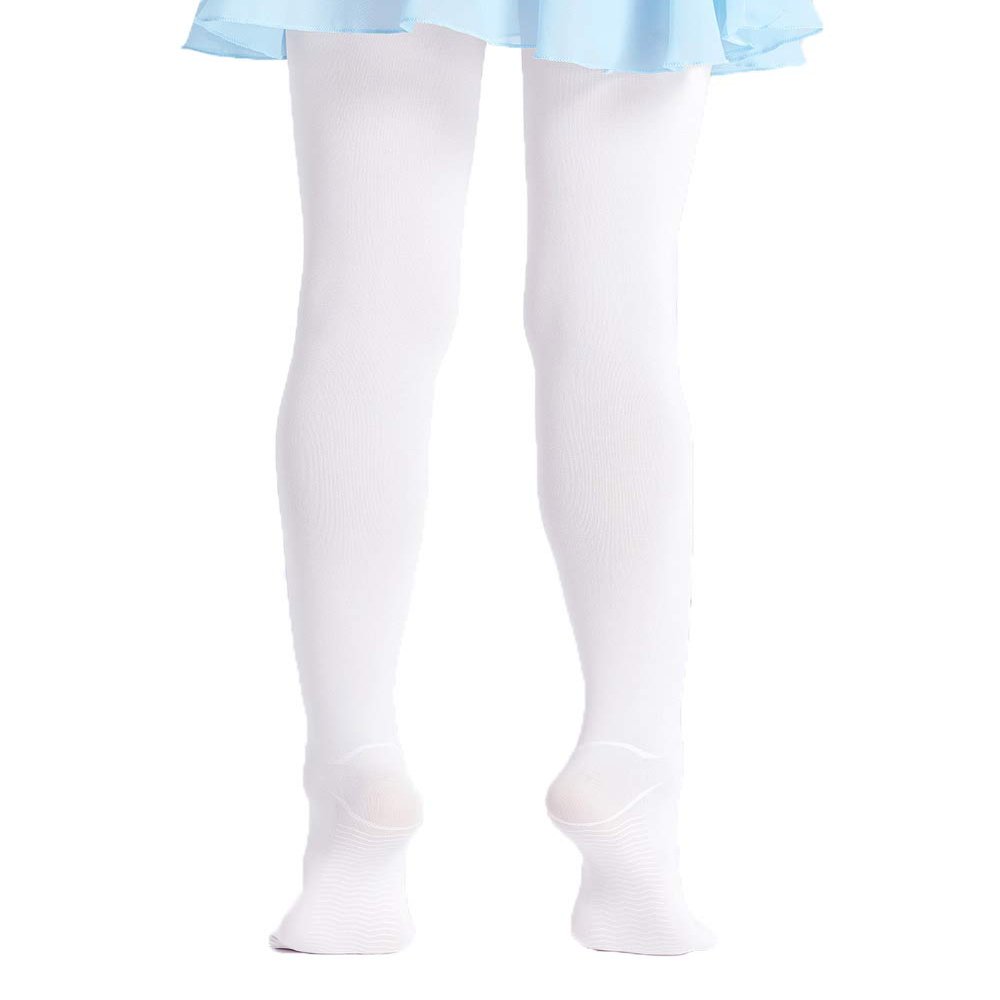 White Kids Tights Footed Seamless Anti-Skidding Dance Tights for Ballet, Party, Daily Life