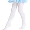 White Kids Tights Footed Seamless Anti-Skidding Dance Tights for Ballet, Party, Daily Life view 2