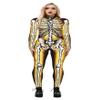 URVIP Women Halloween Skeleton Costume Stretch Skinny Catsuit Jumpsuit Bodysuit BAX-128 S view 1