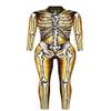 URVIP Women Halloween Skeleton Costume Stretch Skinny Catsuit Jumpsuit Bodysuit BAX-128 S view 3