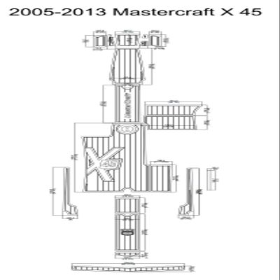 JZ 2005-2013 Mastercraft X45 Cockpit Boat EVA Teak Decking 1/4" 6mm (Brown and Black)