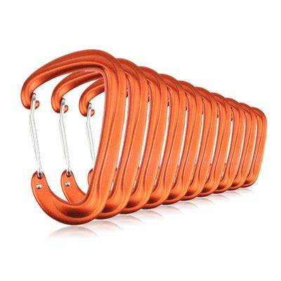 10 PCS D Ring Carabiner Clips,12KN Aluminium Alloy Carabiners Camping(Orange)