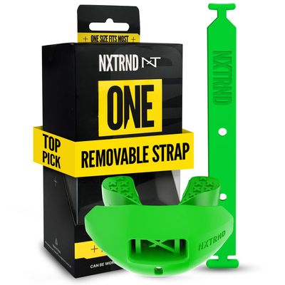 Nxtrnd One Football Mouth Guard, Strap Included, Fits Adult & Youth (Green)