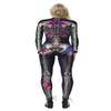 URVIP Women Halloween Skeleton Costume Stretch Skinny Catsuit Jumpsuit Bodysuit BAX-111 S view 2