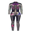URVIP Women Halloween Skeleton Costume Stretch Skinny Catsuit Jumpsuit Bodysuit BAX-111 S view 4