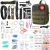 216 Pcs Survival First Aid kit, Professional Survival Gear Equipment Tools First Aid Supplies for SOS Emergency Hiking Hunting Disaster Camping Adventures (Green) view 1