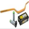 Pro Taper 2802D GOLD Gold Henry/Reed Contour handlebars & 024854 Green Pillow Top Grips view 1