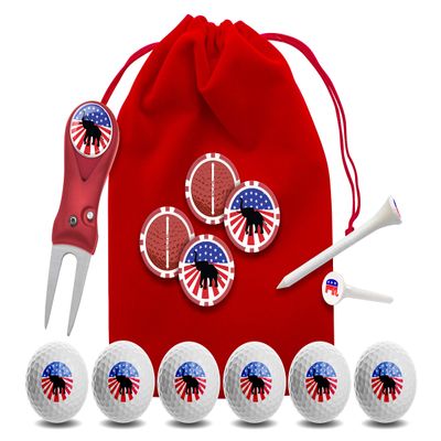 Clip Wipes Republican Golf Balls | Republican Golf Gifts & Accessories Package #3 (Round-White)