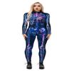 URVIP Women Halloween Skeleton Costume Stretch Skinny Catsuit Jumpsuit Bodysuit BAX-112 L view 1
