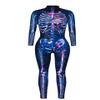 URVIP Women Halloween Skeleton Costume Stretch Skinny Catsuit Jumpsuit Bodysuit BAX-112 L view 3