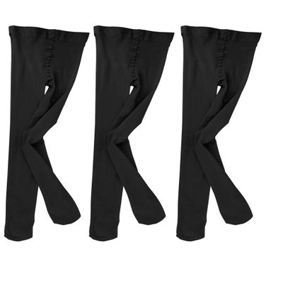 Black Women Ballet Tights Footed Anti-Skidding Dance Leggings for Party, Daily Life 3 Pairs