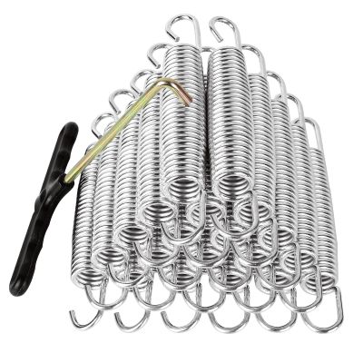 20 Pack 5.5 Inch Trampoline Spring Heavy Duty Galvanized Steel Replacement Trampoline Parts Springs with Pull Tool T-Hook for Outdoor Trampoline Aotob, Skywalker, JumpKing, UpperBounce, SkyBound