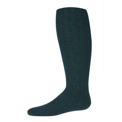 MeMoi Girls Cozy Cable Ribbed Knit Knee-High Socks Dark Hunter Green 9-11
