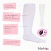 MeMoi Girls Wide Ribbed Cotton Blend Uniform Knee Socks White 7-8 view 4