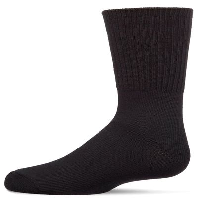 MeMoi Kids Ribbed Moisture-Wicking Crew Socks Navy 8-9