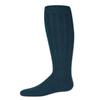 MeMoi Girls Wide Ribbed Cotton Blend Uniform Knee Socks Dark Hunter Green 8-9 view 1