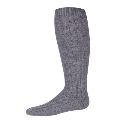MeMoi Girls Cozy Cable Ribbed Knit Knee-High Socks Medium Gray Heather 8-9