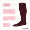MeMoi Girls Cozy Cable Ribbed Knit Knee-High Socks Dark Maroon 9-11 view 4