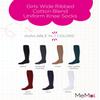 MeMoi Girls Wide Ribbed Cotton Blend Uniform Knee Socks Dark Hunter Green 7-8 view 2