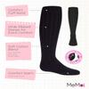 MeMoi Girls Wide Ribbed Cotton Blend Uniform Knee Socks Black 8-9 view 4