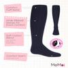 MeMoi Girls Wide Ribbed Cotton Blend Uniform Knee Socks Navy 7-8 view 4