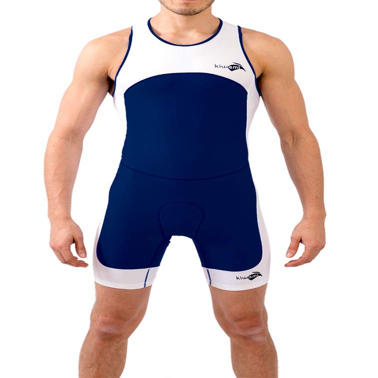 Kiwami Men's Prima Race Trisuit - Tri Suits - Trisuits Triathlon Men - Navy White (X-Small)
