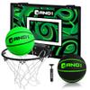 AND1 Over the Door Mini Basketball Hoop, 18x12 Shatterproof Graffiti Backboard, 9" Spring-Loaded Steel Rim, Foam-Padded Door Protection, 2 Mini Basketballs & Pump, No Tools Required view 1