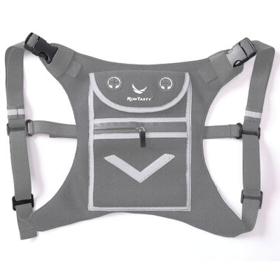 Gray Running Mini Backpack Vest for Men & Women  Reflective with 360 Hi-Viz, Holds Accessories, iPhone, Android, iPad Mini  Lightweight, Adjustable Gear for Fitness, Walking, Cycling, Hiking