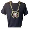 Express Medals Custom Cooking Chef Champ Chain Trophy with 2 Lines of Personalized Text on a Large Rigid Plastic Award Medal and 34 Inch Long Gold Color Neck Chain. FCL453 view 3