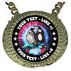 Express Medals Custom Wrestling Wrestler Champ Chain Trophy with 2 Lines of Personalized Text on a Large Rigid Plastic Award Medal and 34 Inch Long Gold Color Neck Chain. MY453 view 2