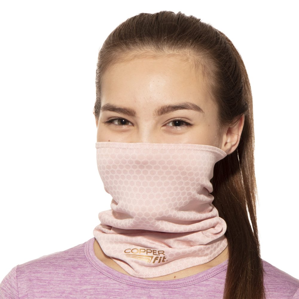 Copper Fit Baby Girls' Big Guardwell Face Cover and Neck Gaiter, Pink, Youth
