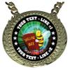 Express Medals Custom Spelling Bee Champ Chain Trophy with 2 Lines of Personalized Text on a Large Rigid Plastic Award Medal and 34 Inch Long Gold Color Neck Chain. MY447 view 2