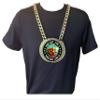 Express Medals Custom Spelling Bee Champ Chain Trophy with 2 Lines of Personalized Text on a Large Rigid Plastic Award Medal and 34 Inch Long Gold Color Neck Chain. MY447 view 3