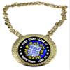 Express Medals Custom Math Mathematics Champ Chain Trophy with 2 Lines of Personalized Text on a Large Rigid Plastic Award Medal and 34 Inch Long Gold Color Neck Chain. FCL510 view 1