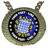 Express Medals Custom Math Mathematics Champ Chain Trophy with 2 Lines of Personalized Text on a Large Rigid Plastic Award Medal and 34 Inch Long Gold Color Neck Chain. FCL510 view 2