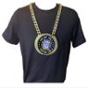 Express Medals Custom Math Mathematics Champ Chain Trophy with 2 Lines of Personalized Text on a Large Rigid Plastic Award Medal and 34 Inch Long Gold Color Neck Chain. FCL510 view 3
