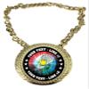 Express Medals Custom Lacrosse Champ Chain Trophy with 2 Lines of Personalized Text on a Large Rigid Plastic Award Medal and 34 Inch Long Gold Color Neck Chain. MY431 - (Pack of 1) view 1