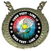 Express Medals Custom Lacrosse Champ Chain Trophy with 2 Lines of Personalized Text on a Large Rigid Plastic Award Medal and 34 Inch Long Gold Color Neck Chain. MY431 - (Pack of 1) view 2