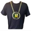 Express Medals Custom 10K Run Race Walk Champ Chain Trophy with 2 Lines of Personalized Text on a Large Rigid Plastic Award Medal and 34 Inch Long Gold Color Neck Chain. FCL579 view 3