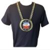 Express Medals Custom Beer Pong Champ Chain Trophy with 2 Lines of Personalized Text on a Large Rigid Plastic Award Medal and 34 Inch Long Gold Color Neck Chain. Beerpong view 3
