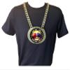 Express Medals Custom Boxing Champ Chain Trophy with 2 Lines of Personalized Text on a Large Rigid Plastic Award Medal and 34 Inch Long Gold Color Neck Chain. MY412 view 3