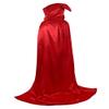 Grebrafan Unisex Hooded Cloak Satin Full Length Masquerade Party Cape (X-Large, red) view 1