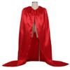 Grebrafan Unisex Hooded Cloak Satin Full Length Masquerade Party Cape (X-Large, red) view 2