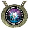 Express Medals Custom Ballet Ballerina Champ Chain Trophy with 2 Lines of Personalized Text on a Large Rigid Plastic Award Medal and 34 Inch Long Gold Color Neck Chain. MY404 view 2