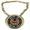 Express Medals Custom Poker Stud Holdem Draw Champ Chain Trophy with 2 Lines of Personalized Text on a Large Rigid Plastic Award Medal and 34 Inch Long Gold Color Neck Chain. FCL529 view 1